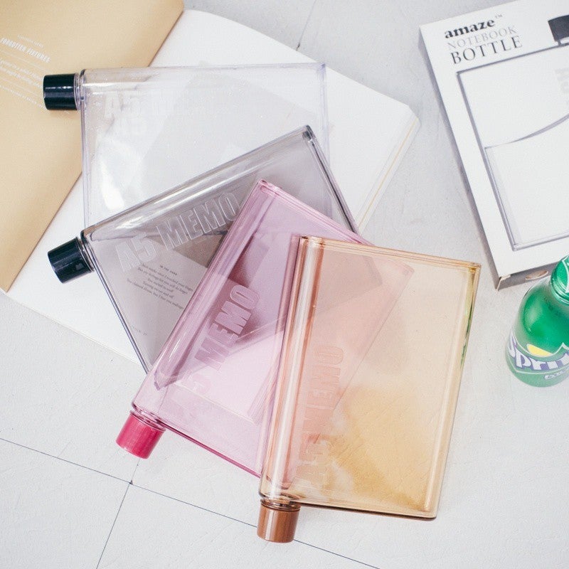 Plastic Water Bottle Transparent Reusable A5 notebook Letter