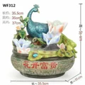 Water Fountain Elegant Peacock Feng Shui Display Decoration 37cm Tall Best Gift