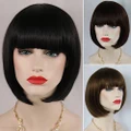Women's Fashion Short Straight Bobo with Bangs Full Wig Cosplay Party Extension