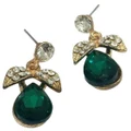 Leaf Crystal Stone Earring (Green)