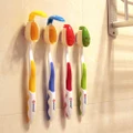 4pcs Bathroom Antibacterial Smile Face Toothbrush Case Holder Protector Suction