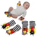 2pcs Set Infant Baby Kids Foot Rattles Sock Cartoon Animal Soft Toy Latest