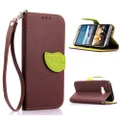 Leaf Design Leather Flip Case+Hand Strap For HTC One M9