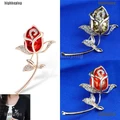 Fashion Brooch Jewelry Crystal Rhinestone Roses Brooch Pin Elegent Wedding gift