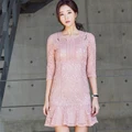 High Quality Summer Korean lace dress Elegant casual slim short mini party dress
