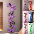 ??RL 3D Acrylic Vase Plum Pattern Room TV Backdrop Wall Sticker Stickers