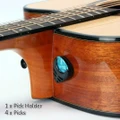 1pcs Guitar Picks Stick-on Holder +4 Pcs Guitar Picks(Random color)