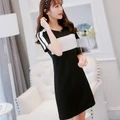 New Style Korean Women's Fashion Knit Short Sleeve Sexy Slim Dress