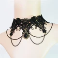 Gothic Goth Punk Victorian Lace Vampire Vintage Choker Necklace Queen of Spades