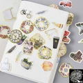 Gold Foil Vintage, Feather, Flower Wreath, Daily Acceesories Sticker 45 Pcs