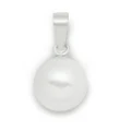 Simple Round Natural White Pearl 925 Sterling Silver Single Pendant