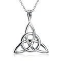 Celtic Triquetra Knot Solid 925 Sterling Silver Necklace For Women