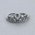 Fashionable Crown Adjustable 925 Sterling Silver Ring