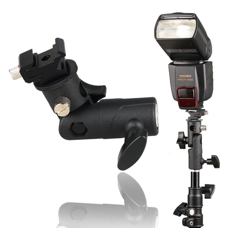 1 Pc Black metal flash universal bracket / E-type lamp holder bracket
