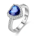 Engagement Heart Ring Blue Zirconia Jewelery Rings With Large Stones For Women