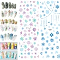 1 Sheet Snowflake Flower Decals Nail Art Stickers Tips DIY Manicure Decoration