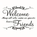 Vinyl Wall Stickers Welcome Friends Quotes Home Decor