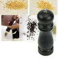 (Tool)Wooden Pepper Spice Salt Mill Grinder Muller Tool Black