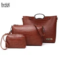 Leather Composite Bag Large Shoulder Bags+Ladies Messenger Bag+Small Clutch Bag