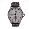 Ifone Men's Date Leather Stainless Steel Quartz Watch