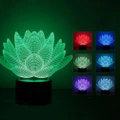 ?3W 3D Illusion Lamp Lotus Flower LED Night Light Acrylic Discoloration Lamp