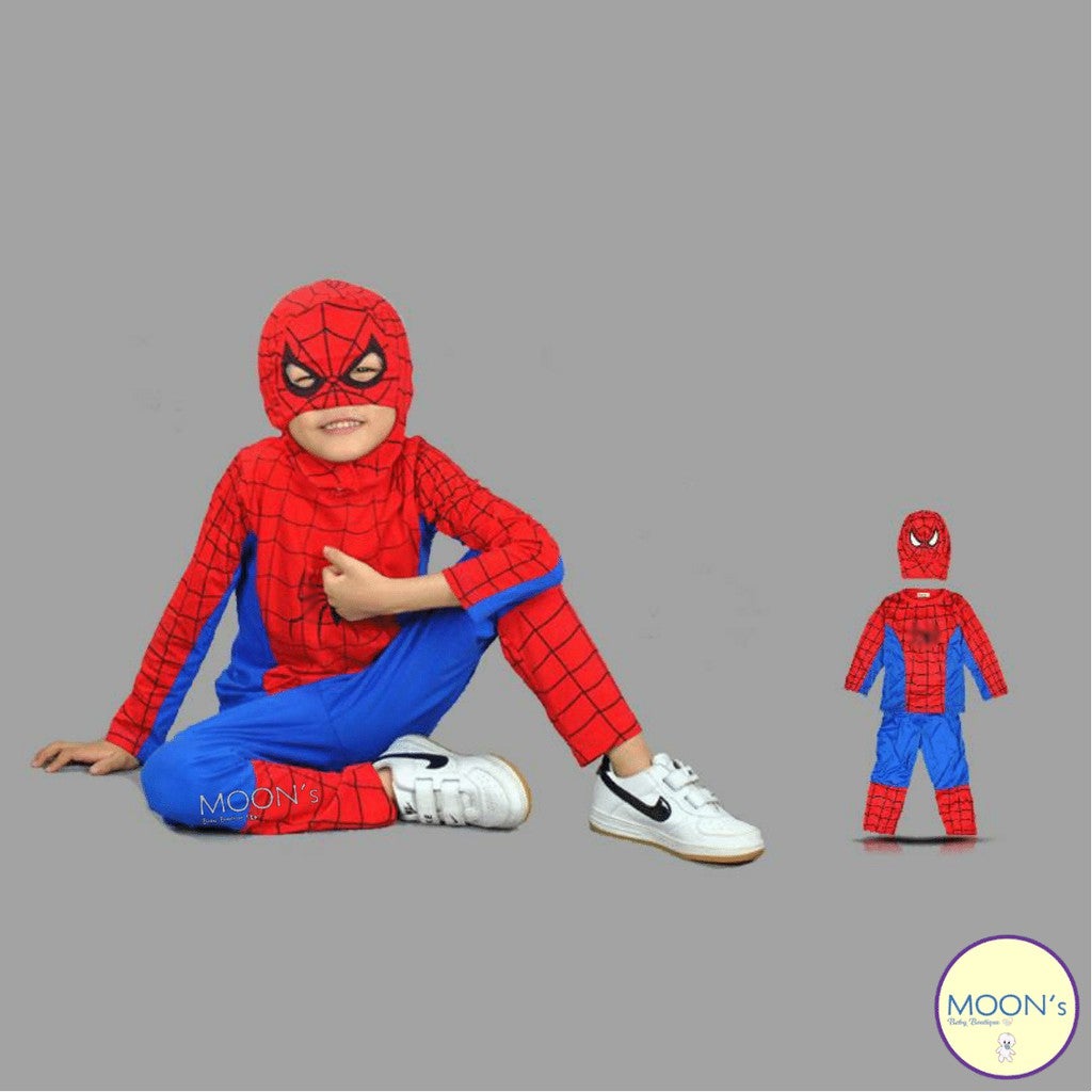 [READY STOCK] Superhero Costume Spiderman with Mask Kids Costume Party Costume Halloween Cosplay Set