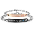 fashion Titanium steel couple bracelet her king his queen crystal bracelets