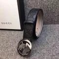 GG supreme embossed black Leather Belt Guccios