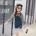 (5yrs old) Long Sleeve Stripe with Jeans Dress B&G045