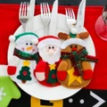 1 pcs Cute Christmas Decor Santa Kitchen Deer Tableware Holder Pocket Dinner Bag