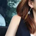 Korean Style Black Five-Pointed Star Tassels Earing