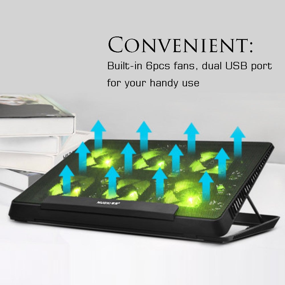 Dual USB Port Laptop Heatsink Quiet Wind Cooling Cooler Pad LED Backlight