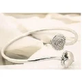 Heart Shape Bracelets Silver Plated Jewelry Women Fashion Chain Crystal
