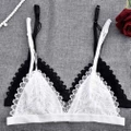 Women Sexy Underwear Unpadded Camis Lingerie Lace Floral Triangle Thin Bras