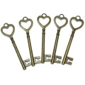 ?Clearance Sale? 5 Pcs Bronze Key Love Heart Style Charms Pendant Jewelry Making Findings 82x22mm
