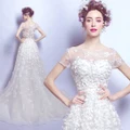PO white fishtail petals flower fairy wedding bridal prom dress gown RB0390