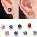 Men Women Round Health Pierced Ear Studs Strong Magnetic Iron Eardrops Earrings