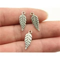 100Pcs leaf Charms Pendant For DIY Jewelry Necklace Making