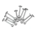 10Pcs Ball Labret Lip Chin Ring Silvery Stainless Steel Bar Piercing Studs Punk