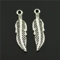 50Pcs leaf Feather Charms For Jewelry Necklace Making