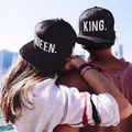 Summer Couple Baseball Caps KING QUEEN Letters Embroidery Snapback Hat