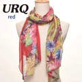 Design large chiffon silk scarves women soft flower scarves summer sheer scarfs