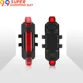 USB Rechargeable LED Bicycle Bike Cycling Rear Tail Safety Light Lamp Water LFPZ
