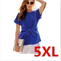 Plus size S-5XL Summer Women Chiffon Shirt Short Sleeve T Shirt Shirt