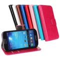 For Samsung Galaxy i9500 S4 Mini Crazy Horse Pattern PU Leather Wallet Flip Stand Case Cover