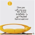 I love you to the moon Saying Quote mural Home yoga mat
