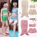Princess Kids Girl's Mermaid Bikini Dress 3 Pieces Swimwear Suit Costume Clothes