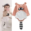 Baby Cartoon Animal Lovely Rompers Long Sleeve Cotton Jumpsuits 0-3Y