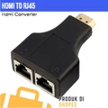 Black HDMI To RJ45 Dual Port Network Cable Extender cat5 cat6