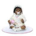 22 Inch Black Reborn Baby Dolls Soft Silicone Girl Ethnic Children gift